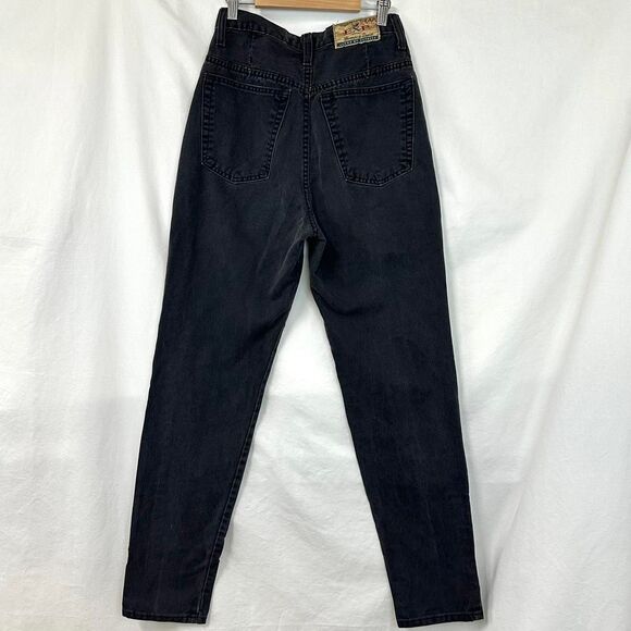 EXPRESS Vintage 90s‎ No 4 EXP Black Denim High Rise Tapered Jeans Womens 7/8 Y2K - Picture 4 of 8